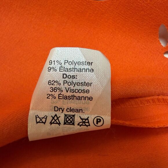 J. Crew Shift Dress 00 Orange Neon Scalloped Laser Cut - Picture 13 of 13